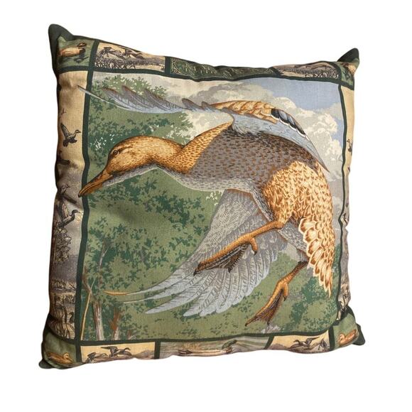 VINTAGE Green Homemade Cabin Up North Duck Pillow - Picture 1 of 3